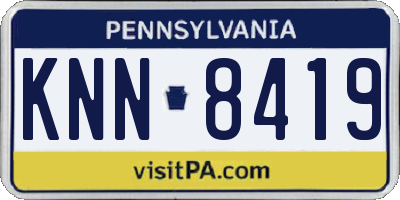 PA license plate KNN8419