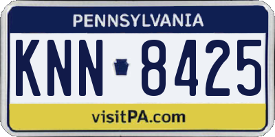 PA license plate KNN8425