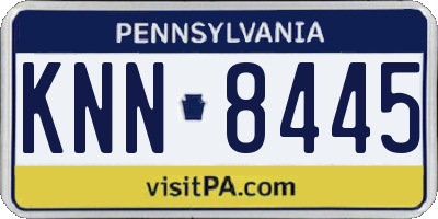PA license plate KNN8445