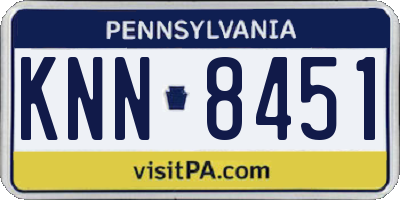PA license plate KNN8451