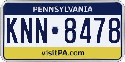 PA license plate KNN8478