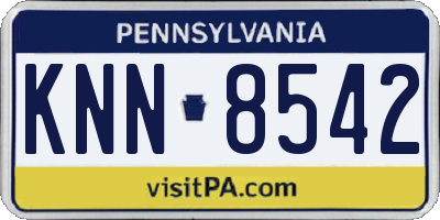 PA license plate KNN8542