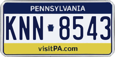 PA license plate KNN8543