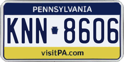 PA license plate KNN8606