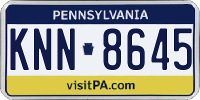 PA license plate KNN8645