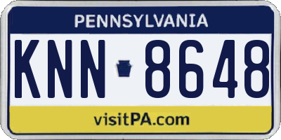 PA license plate KNN8648