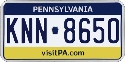 PA license plate KNN8650