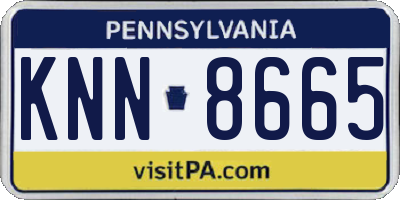 PA license plate KNN8665