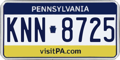 PA license plate KNN8725