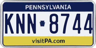 PA license plate KNN8744