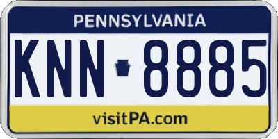 PA license plate KNN8885