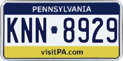 PA license plate KNN8929