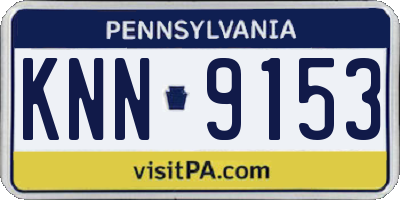 PA license plate KNN9153
