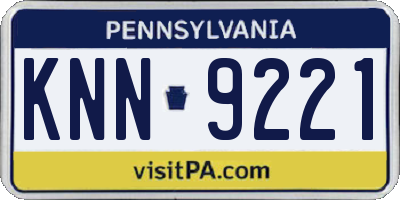 PA license plate KNN9221