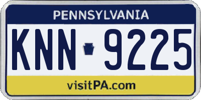 PA license plate KNN9225