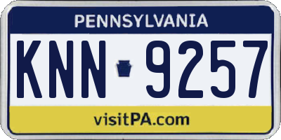 PA license plate KNN9257