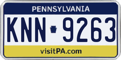 PA license plate KNN9263