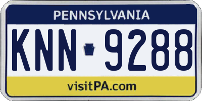 PA license plate KNN9288