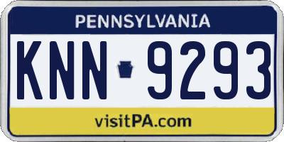 PA license plate KNN9293