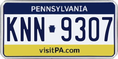PA license plate KNN9307