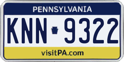PA license plate KNN9322