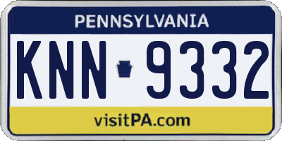 PA license plate KNN9332