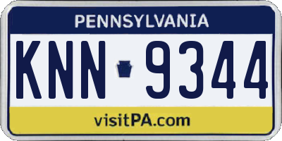 PA license plate KNN9344