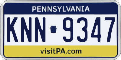 PA license plate KNN9347