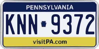 PA license plate KNN9372