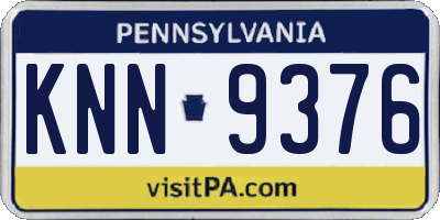 PA license plate KNN9376