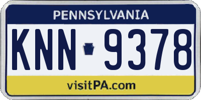 PA license plate KNN9378