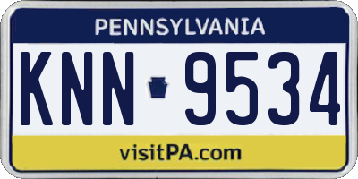 PA license plate KNN9534
