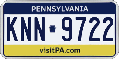 PA license plate KNN9722
