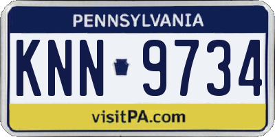 PA license plate KNN9734