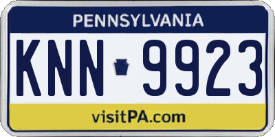 PA license plate KNN9923