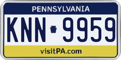 PA license plate KNN9959