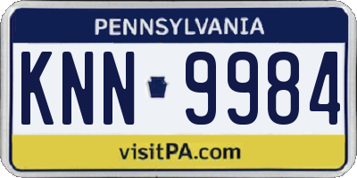 PA license plate KNN9984