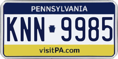 PA license plate KNN9985