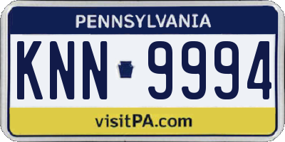 PA license plate KNN9994