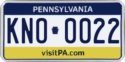 PA license plate KNO0022