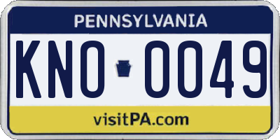 PA license plate KNO0049