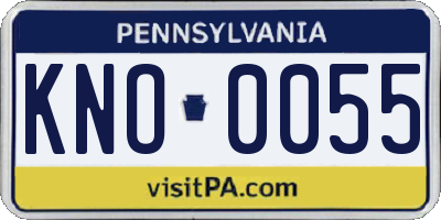 PA license plate KNO0055