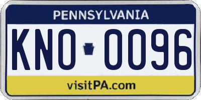 PA license plate KNO0096