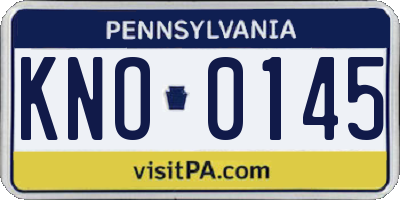 PA license plate KNO0145