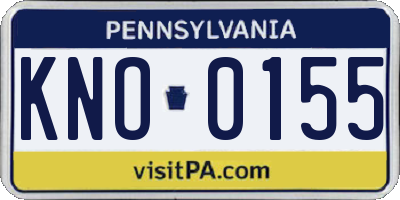 PA license plate KNO0155