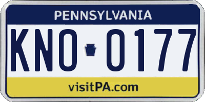 PA license plate KNO0177