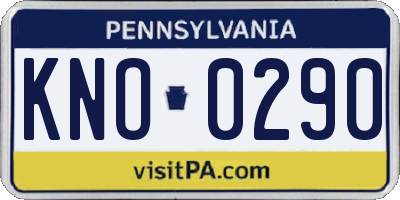 PA license plate KNO0290