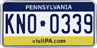 PA license plate KNO0339