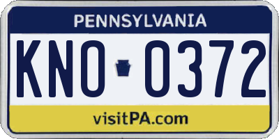 PA license plate KNO0372