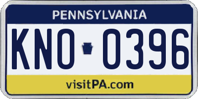 PA license plate KNO0396
